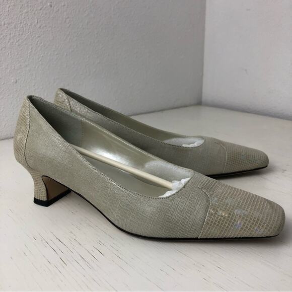 Proxy Viola linen leather beige kitten heel shoe size 6 - Picture 5 of 13